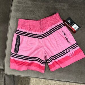 Baseball Lifestyle 101 Pink Crayon Athletic Mesh Shorts Youth Small